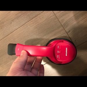 Pink wireless headphones